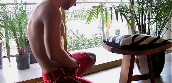  Gay jock Zack Randall meditation and solo masturbation